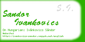 sandor ivankovics business card