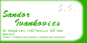 sandor ivankovics business card